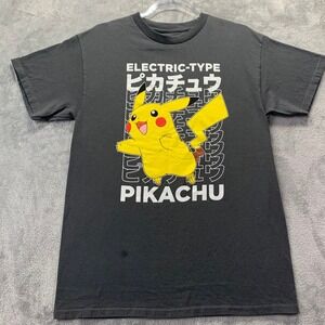 Pokemon Pikachu Electric Type Graphic T Shirt Mens Size M Charcoal Gray